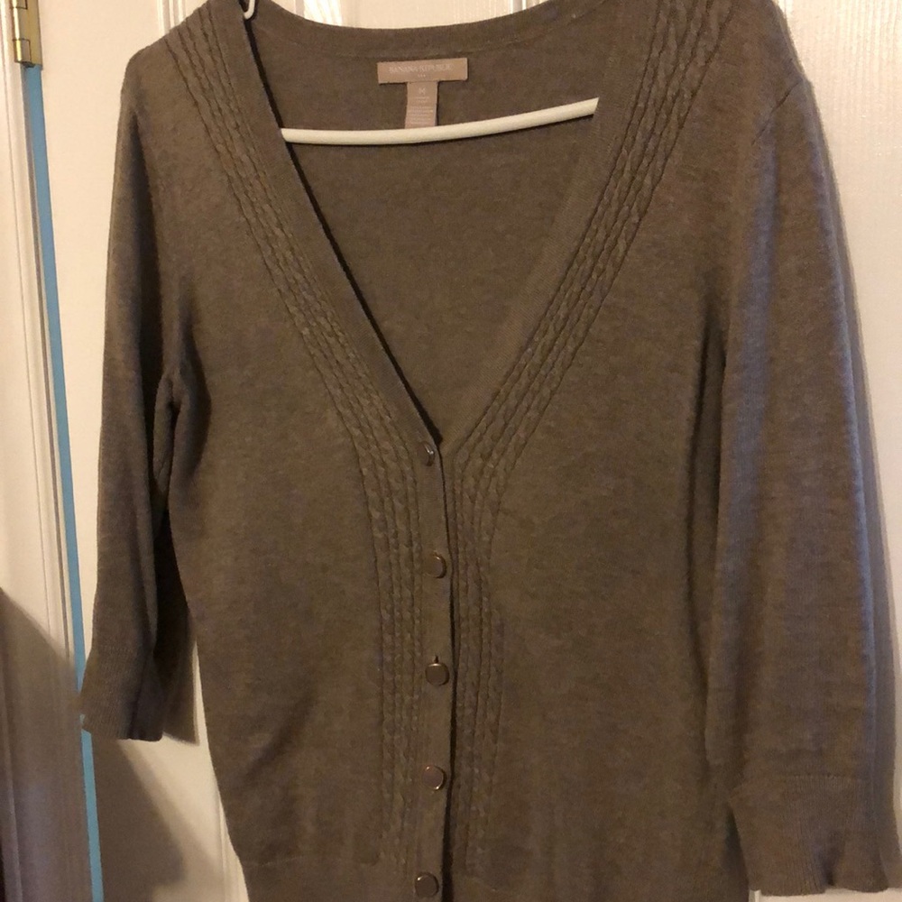 Banana Republic 3/4 Sleeve Cardigan- Light Brown
